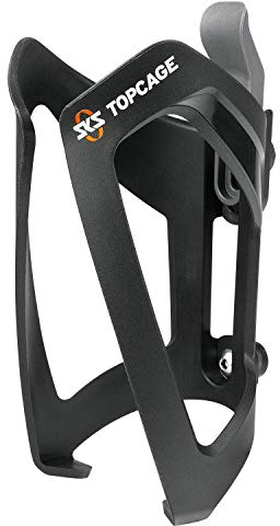 SKS GERMANY TOPCAGE BLACK Flaschenhalter für Fahrräder (Fahrrad-Flaschenhalter aus hochfestem, leichtem Kunststoff, verstellbarer Anschlag, variable Fanghaken für sichere Arretierung, ohne Schrauben)