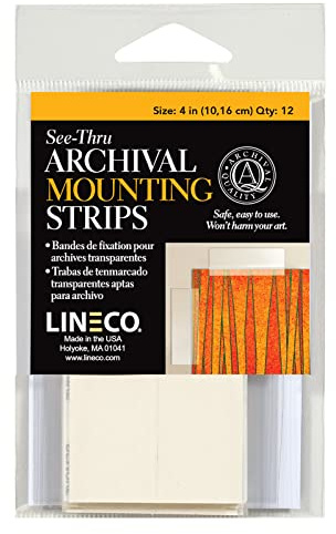 Lineco See-Thru Archival Mounting Strips 12/Pkg-4