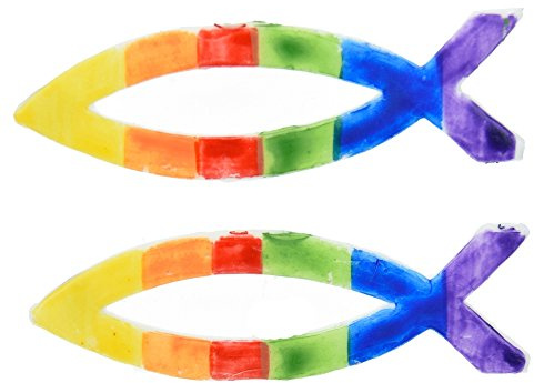 efco Regenbogenfisch Wachsdekoration, 48 x 19 mm, 2-teilig
