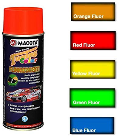 MACOTA TUNING SMALTO FLUORESCENTE VERDE ROSSO GIALLO 400ML (VERDE FLUO)