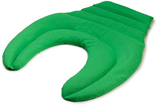 Coussin tour de cou compartimenté avec partie dorsale - vert clair - Coussin aux grains d'épeautre biologique - Coussin de nuque - Coussin chaud pour le dos