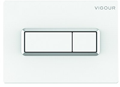 VIGOUR WC-Betätigungsplatte weiß mit Chromrahmen
