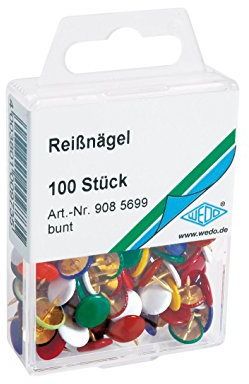 WEDO Reißnägel 908.56, farbig sortiert, Inhalt: 100 Stück