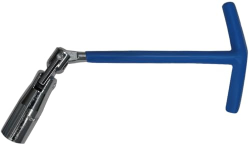 SW-Stahl 03601SB Zündkerzenschlüssel mit T-Griff, 16 mm Steckschlüssel | Werkzeug für Zündkerzenwechsel an Pkw und Motorrad - 235 mm Gesamtlänge - Gelenk-Zündkerzenstecker - Chrom-Vanadium-Stahl