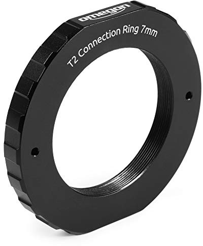 Omegon T2 Adapter 7mm Höhe weiblich/weiblich Verbindungsring - Zwischenring oder Umkehrring mit T-2 Innengewinde zum Verbinden von Objektiven