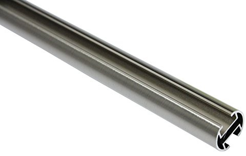 Gardinia 10011141 Metallstange/Gardinenstangen-Rohr mit Innenlaufprofil, Serie Chicago, Durchmesser 20 mm, 160 cm, edelstahloptik