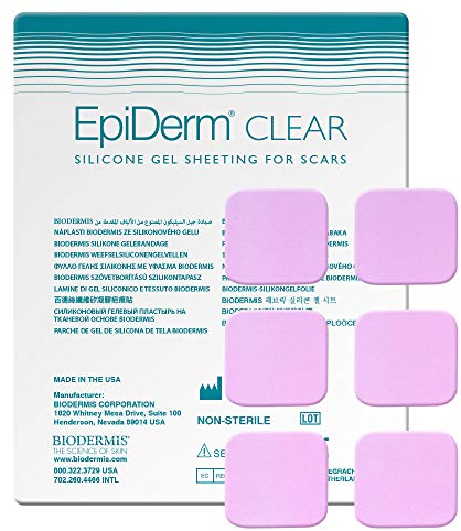 BIODERMIS Silikon Narbenpflaster - Medizinische Narbenpflege für Gesicht & Körper (3 x 3 cm/Transparent) - Hautverträgliche & wiederverwendbare Silikonpflaster - Narbenreduktionspflaster