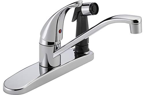 Peerless Single-Handle Kitchen Sink Faucet with Integrated Side Sprayer, Chrome P114LF