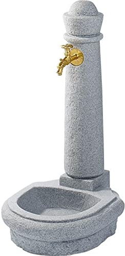 GARANTIA Venezia Fontaine en PE Gris Clair avec Robinet Laiton 3/4 - Fontaine exterieure de Jardin, Fontaines extérieures, Fontaine Jardin, Fontaine de Jardin, Fontaine de Jardin Exterieur