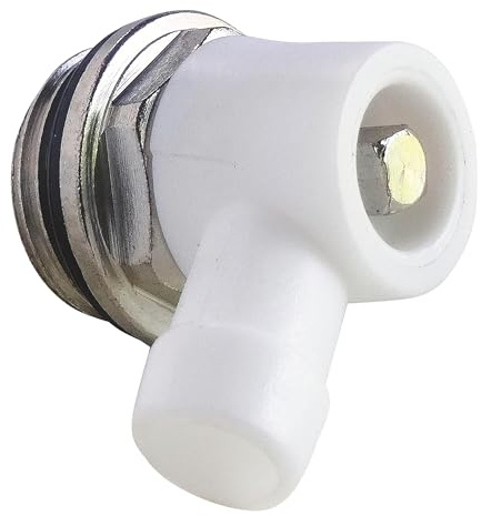 SOMATHERM FOR YOU, Robinet de vidange orientable M15/21 pour radiateur - Compatible avec tous les radiateurs à orifice inférieur, idéal pour eau chaude et froide, couleur blanche