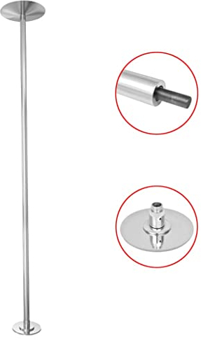 vidaXL Tanzstange für 2 Personen mit 2 Erweiterungen Höhenverstellbar Tragbar Pole Dance Tabledance Strip Stange 224-275cm 45mm Verchromt Eisen