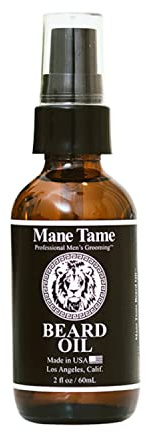 MANE TAME Beard Oil - Made with Certified Organic Hemp Oil - No Fuss Pump 2 oz. Bottle - Softens Your Beard and Stops Itching - Great Beard Oil and Conditioner For Men