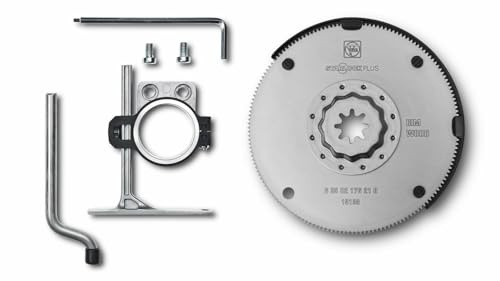 FEIN HSS-Sägeblatt Set Ø 100 mm, Ve. 1 St., Aufnahme StarlockPlus, Bi-Metall für hohe Standzeiten. Geschränkte Holzverzahnung. Mit 1 Tiefenanschlag (passend für (A)MM 500 / 700)