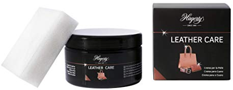 Hagerty Leather Care Crema pelle neutra 250 ml I Efficace crema protettiva per pulizia e la cura della pelle I Detergente pelle per borse cinture accessori sedili d'auto I spugna inclusa