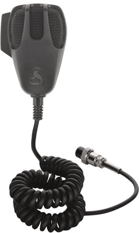 Cobra HG M77 - Microfono CB di ricambio premium con cancellazione del rumore (nero) – Connettore a 4 pin, cavo da 2,8 m, guscio in ABS resistente, griglia a rete metallica, lato sinistro push to talk,
