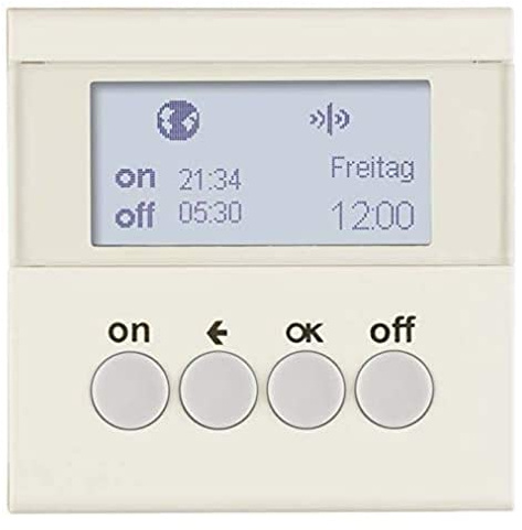 Interruptor temporizador para control de la iluminación, plataforma berker.Net, aplicación KNX radio, compatible coviva, para series berker S.1/ B.3/ B.7 de hager, blanco brillo
