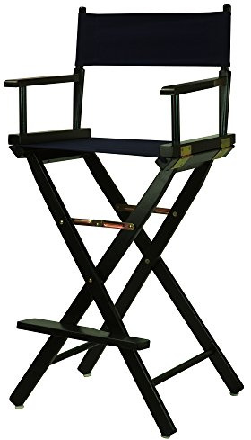 Casual Home 30 Director's Chair Black Frame-with Navy Canvas, Bar Height