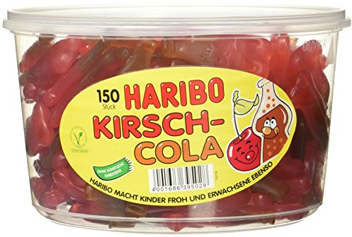 Haribo Kirsch-Cola 3 x 150 Stück in Runddosen, je 1350g