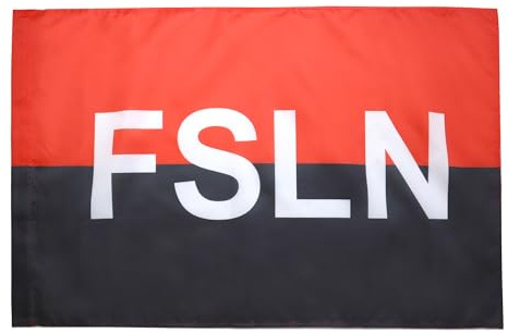 AZ FLAG Drapeau Nicaragua FSLN 90x60 cm Polyester 100D Fourreau | Usage intérieur et extérieur Drapeau décoratif du Frente Sandinista de Liberación Nacional avec fourreau pour mât