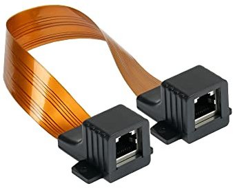 Good Connections RJ45 Ethernet LAN Tür-/Fensterdurchführung - High-Quality, extrem flach - beidseitig RJ45-Buchse - Gesamtlänge inkl. Stecker 51 cm, flexible Länge 44 cm