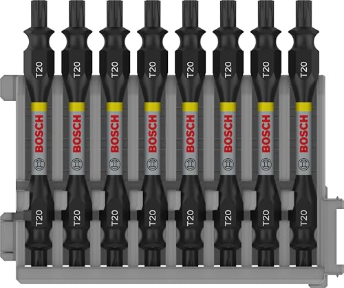 Bosch 8x PRO Impact Schrauberbit mit Doppelklingen und Pick and Click-Einsä | Länge 65 mm, Professional Zubehör Schraubendreher, Bohrmaschine/Schrauber