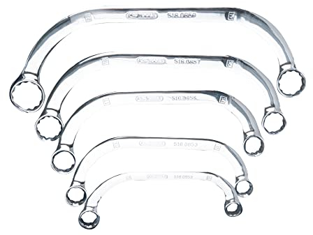 KS TOOLS 518.0850 Jeu de 5 clés polygonales demi-lune, Chromé Satiné
