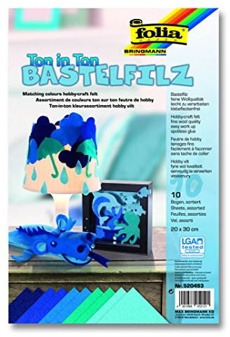 NEU Bastelfilz-Set Blau, 20x30 cm, 10 Bg. 150g/m² [Haushaltswaren]