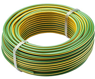 DEBFLEX - Bobinot de Câble Electrique 1,5 mm² HO7VU - Câble de Terre - Conçu Pour le Câblage Electrique - PVC/Cuivre - Jaune Vert - 25 Mètres