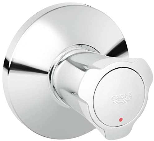GROHE Costa, Unterputz Ventil Oberbau rot (für UP-Ventile 1/2, 3/4, 1, Einbautiefe stufenlos einstellbar 20-80mm, Metallgriff, mit Schubrosette, wärmeisoliert), chrom, 19809001