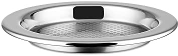 Alessi - 5009/15 - sottobottiglia in Acciaio satinato Con Bordo lucido - Set 2 pezzi, Silber