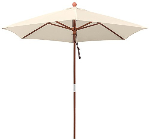 anndora® Sonnenschirm Marktschirm Balkonschirm ø 2,5 m rund wasserabweisend - mit Winddach Natural