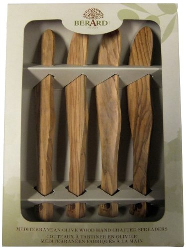 Berard Spreader Set Of 4 Curved 17Cm Olive Wood