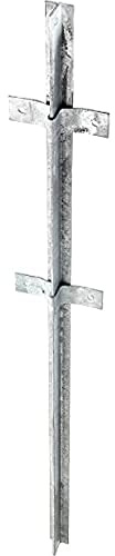 Alberts 212438 Zaunpfosten | aus T-Profil | feuerverzinkt | 40 x 40 x 1200 mm