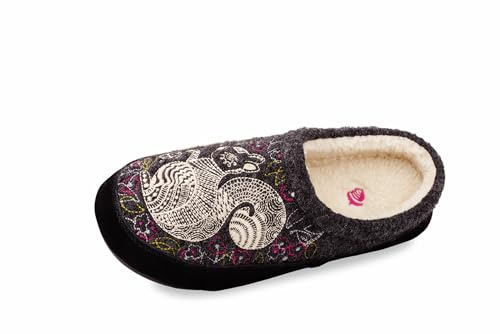 Acorn Womens Slipper with Berber Lining, Suede Siding and Durable Non-Slip Indoor/Outdoor Sole, Grey Squirrel, 8-9