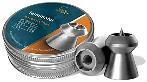 H&N Sport Terminator Spitzkopf Diabolo Kal. 4,5mm 400 Stück Munition für Luftgewehr Luftpistole
