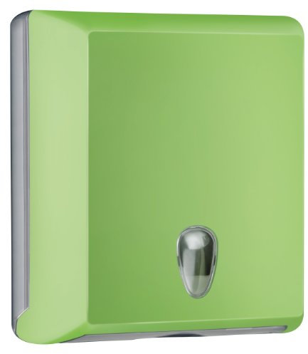 DISPENSER DISTRIBUTORE PORTA ASCIUGAMANI IN CARTA A MURO PER SALVIETTE PIEGATE A Z COLORATO COLORED SOFT TOUCH (VERDE)