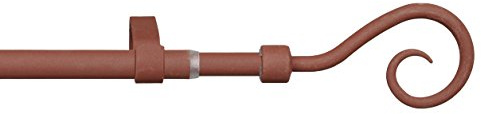JalousieCrew Stilgarnitur Gardinenstange 16 mm Vorhangstange - 130-240 cm ausziehbar (rost braun)