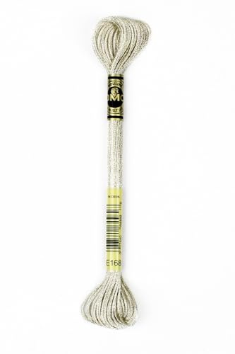 DMG Plaid Cotton Thread, Variegated for Stitching, 8 Metres metallic silver