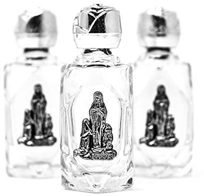 AUTHENTIC Lourdes Water in 3 Hexagonal Bottles with Holy Water & Prayer Card.