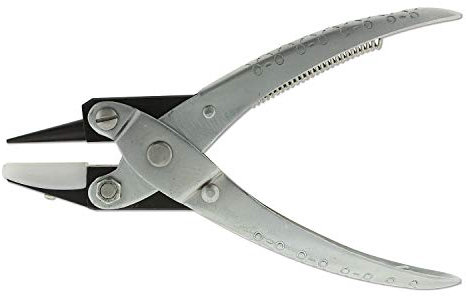 The Beadsmith Round Nose/Nylon Flat Nose Parallel Pliers, 5.5 inches (140mm) Steel Tool for Jewelry Making, with Spring