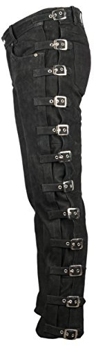 MDM Pantalon en cuir de motard avec boucles en cuir Nubuck (33)