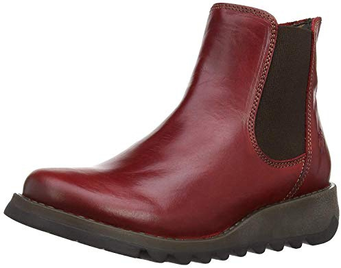 Fly London Salv, Botas Chelsea para Mujer, Rojo, 38 EU