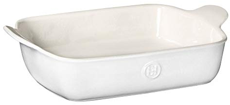 Emile Henry Made In France HR Modern Classics - Teglia rettangolare piccola, 28 x 20 cm, colore: Bianco
