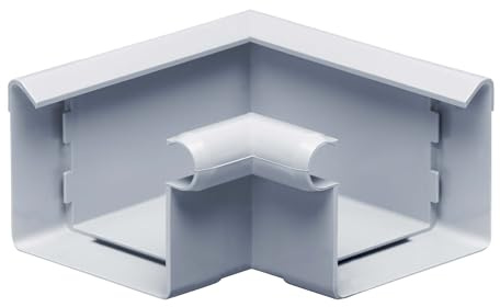 INEFA Ángulo de canalón 90 grados, rectangular 68mm Gris | Ángulo interior de PVC con reborde interior, pieza de unión accesorio de canalón, Made in Germany