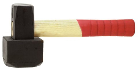 Connex Plattenverlegehammer 1250 g FSC - rot/schwarz - mit Holzstiel aus Hickory - Fäustel mit Gummiaufsteckkappe/Pflasterhammer/Plattenlegerhammer/Plattenhammer / COX622250