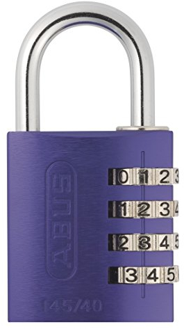ABUS Zahlenschloss 145/40 Lila - Kofferschloss, Spindschloss u. v. m. - Aluminium-Vorhängeschloss - individuell einstellbarer Zahlencode - ABUS-Sicherheitslevel 4