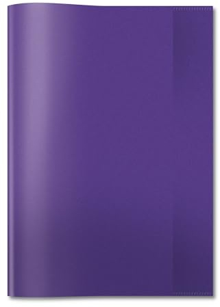 HERMA 7496 Heftumschläge A4 Transparent Violett Lila, 25 Stück, Hefthüllen aus strapazierfähiger & abwischbarer Polypropylen-Folie, durchsichtige Heftschoner Set für Schulhefte, farbig