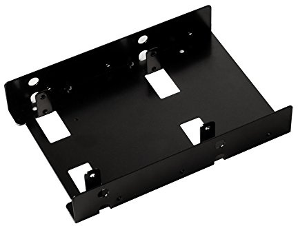 SilverStone SST-SDP08B - 3.5 to 2x 2.5 SSD/HDD Mounting Adapter Bracket Hard Drive Holder, black