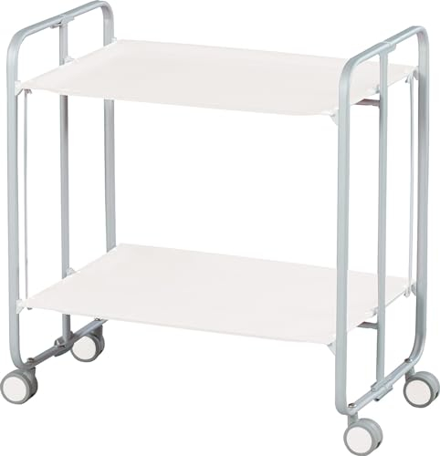 DHO – Mesa de ruedas plegable con chasis gris aluminio.