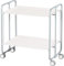 DON HIERRO - Table roulante Pliante Bauhaus, 2 Plateaux, châssis Gris Aluminium.-Blanc
